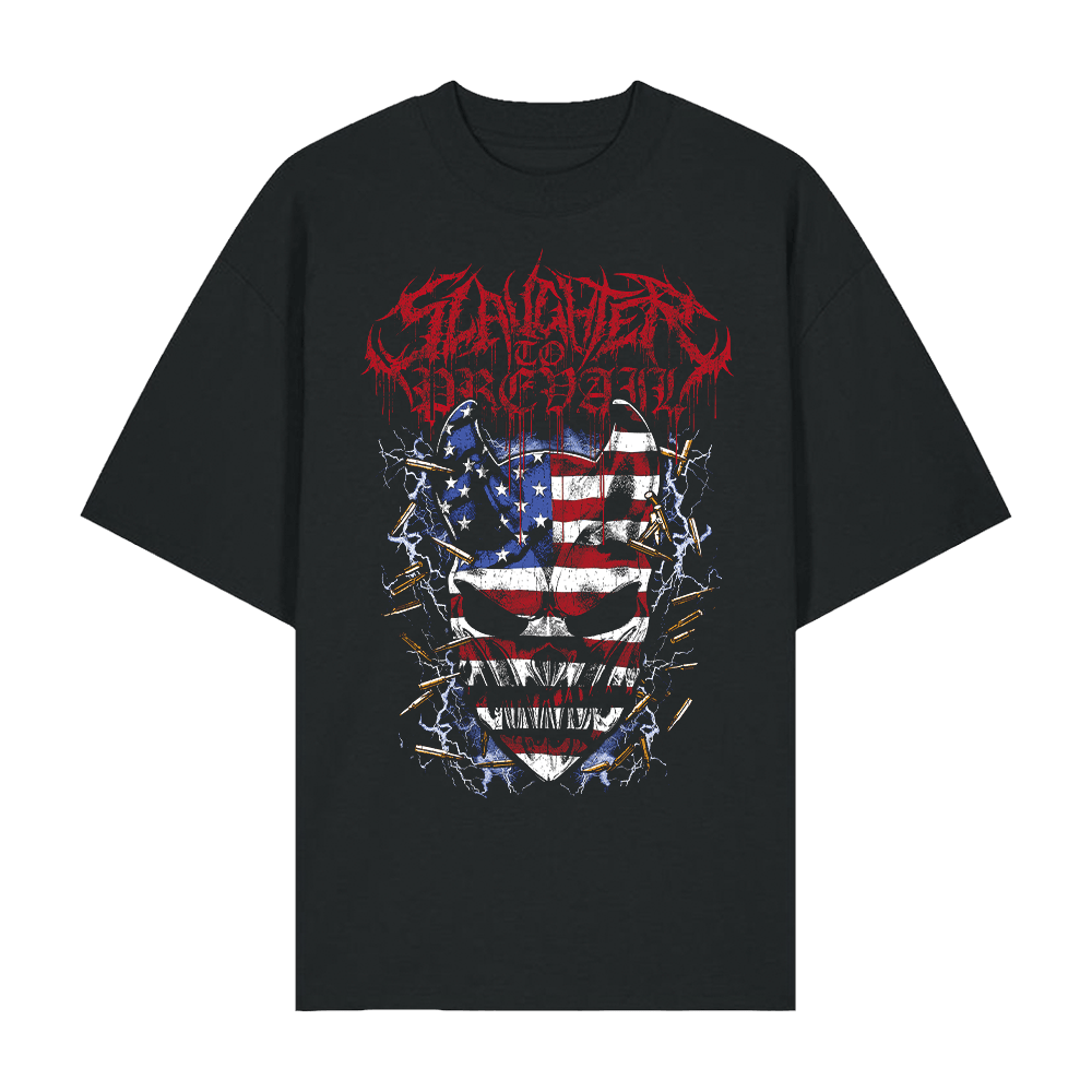 US Flag Mask Tee - Black