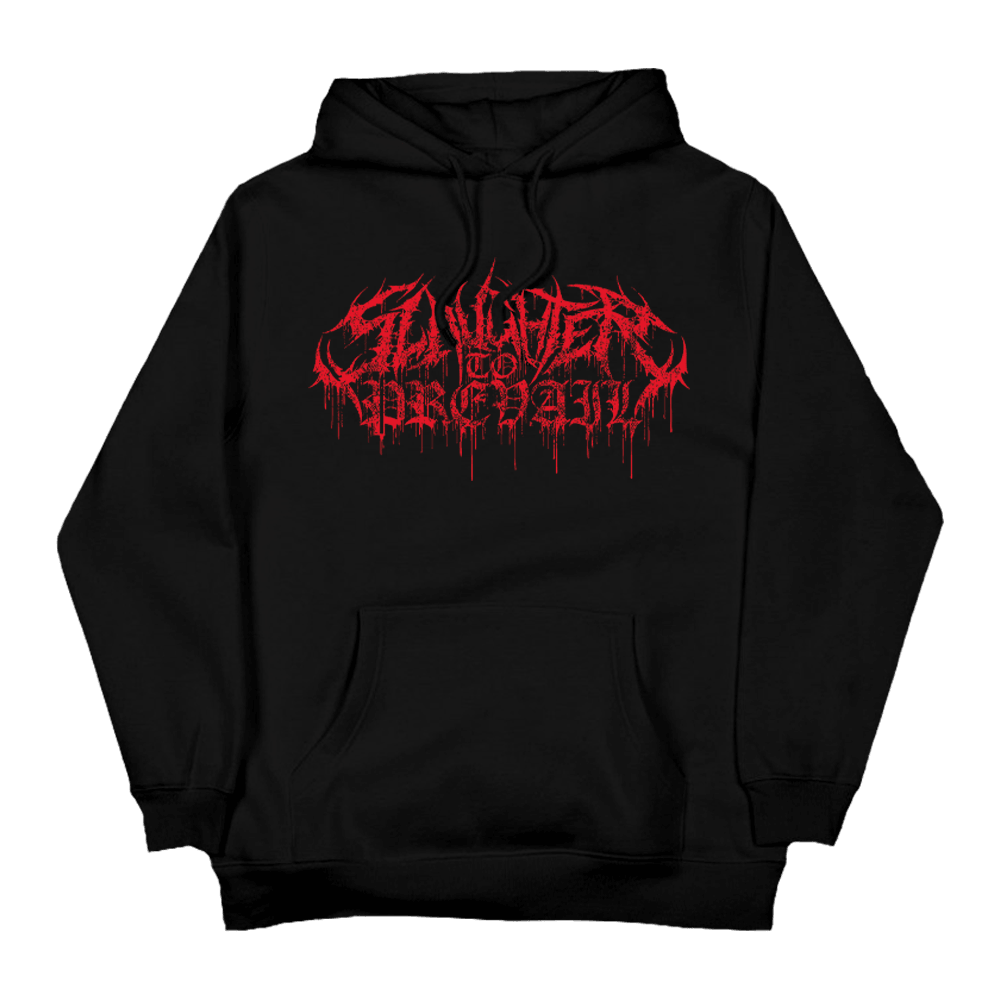 Red Logo Mask Hoodie - Black