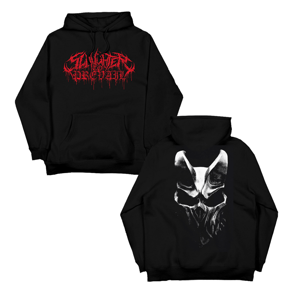 Red Logo Mask Hoodie - Black