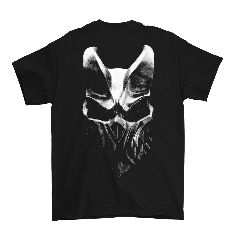 White Logo Mask T-Shirt - Black