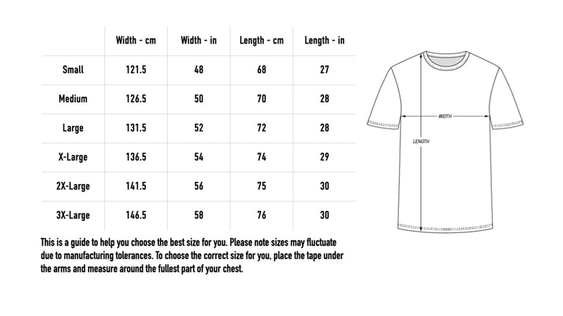 Size chart for Custom Grizzly Soccer Jersey